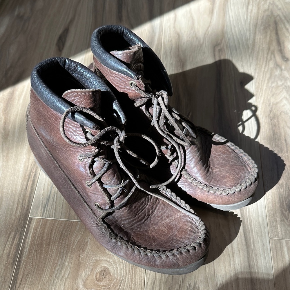 Brown Leather Footskins Ankle Boots